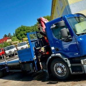 foto 19t Renault 9+2m! valník+HR Fassi